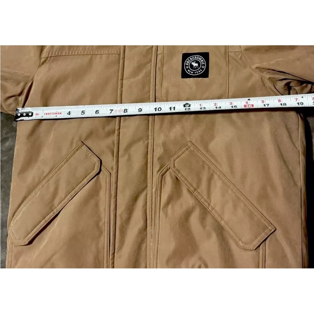 Abercrombie & Fitch Kids Utility Bomber Jacket Coat White Fleece 15 16 - Picture 8 of 9